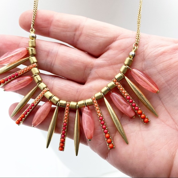 Apt. 9 Gold Tone Tube & Spikes Boho Chic Necklace - Picture 3 of 13